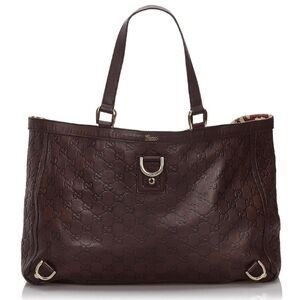 Gucci | Authentic Vintage Dark Brown Leather Guccissima Abbey D-Ring Tote